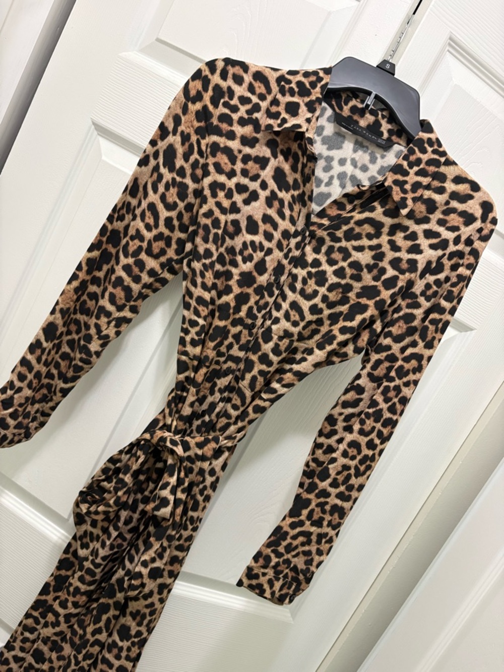 Zara Woman Leopard Print Wrap Dress - Brown & Black